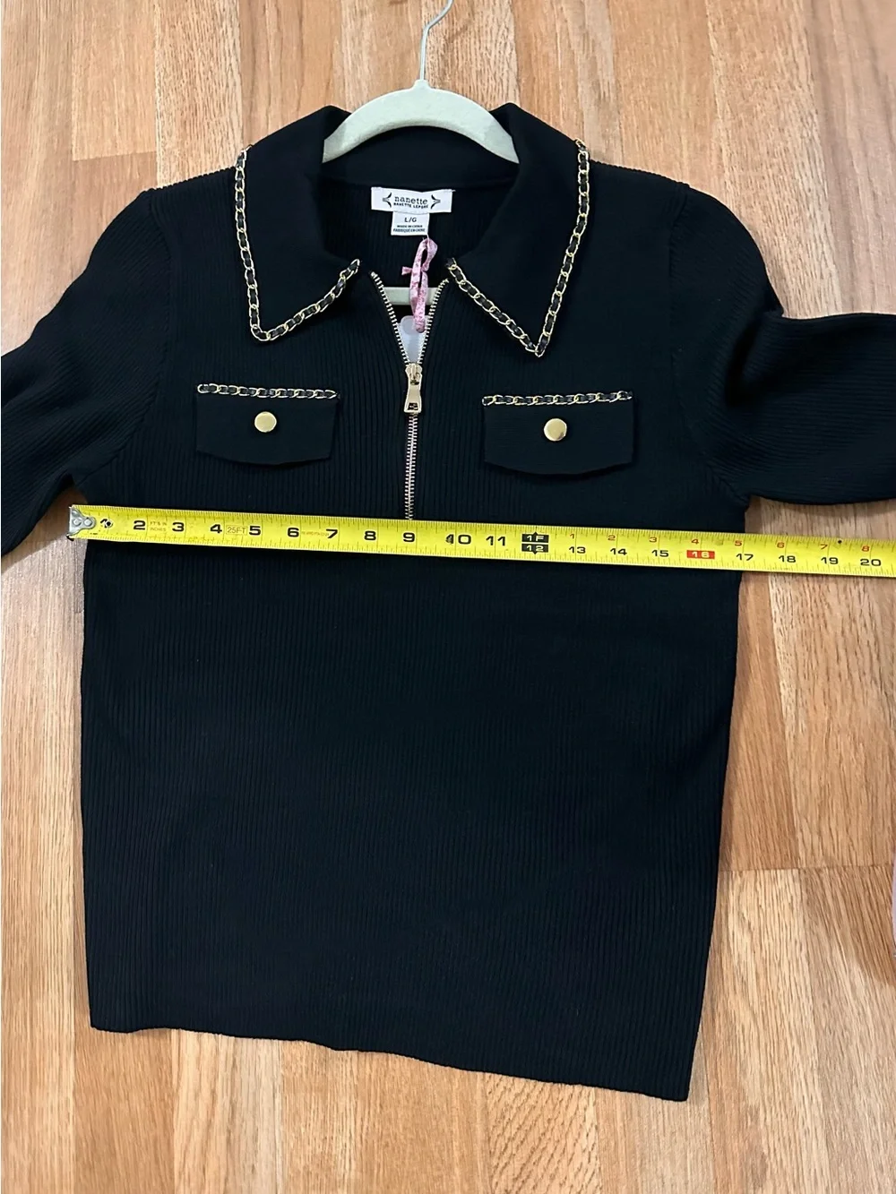 Nannette black ribbed